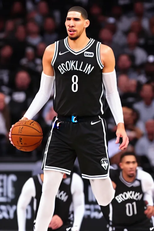 Prompt: jason tatum in a brooklyn nets uniform