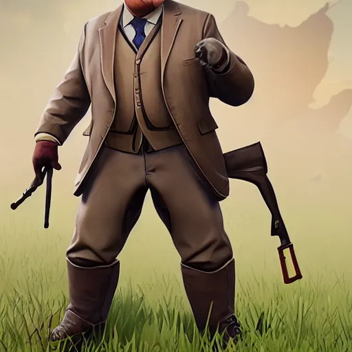 Image similar to teddy Roosevelt as a fortnite character