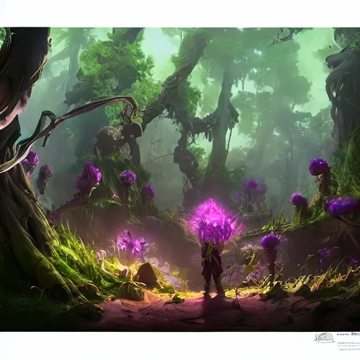 Image similar to arcane style forest tree root trap, root trap, bright art masterpiece artstation. 8k, sharp high quality artwork in style of Jose Daniel Cabrera Pena and Greg Rutkowski, concept art by Tooth Wu, blizzard warcraft artwork, hearthstone card game artwork, violet flower, violet flower, violet flower, portal