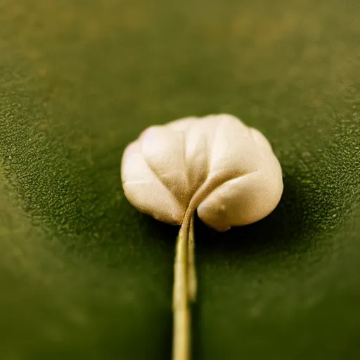 Image similar to macro portrait of a seed, studio photo, neutral tones