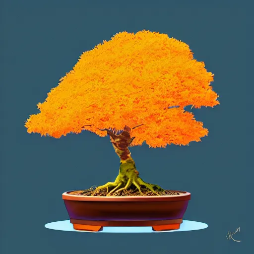 Prompt: bonsai chestnut!! tree but minimalistic concept art by frank stella gilleard james whalen tom, colorful, soft light, trending on artstation, minimalism