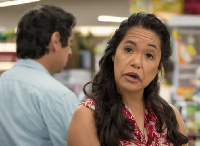 Prompt: film still of kaliko kauahi as sandra kaluiokalani in superstore 2 0 1 5