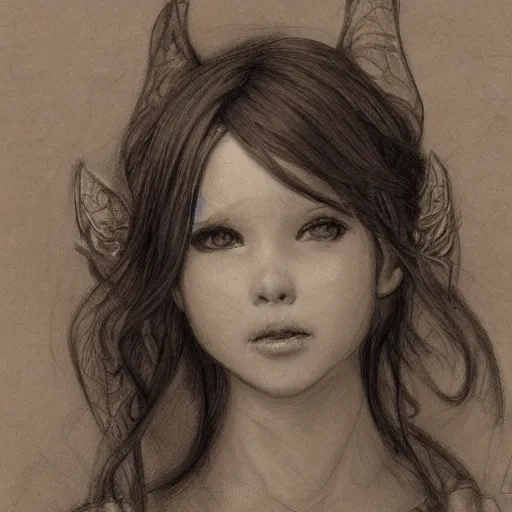 Prompt: pencil character study of a fairy by Even Amundsen