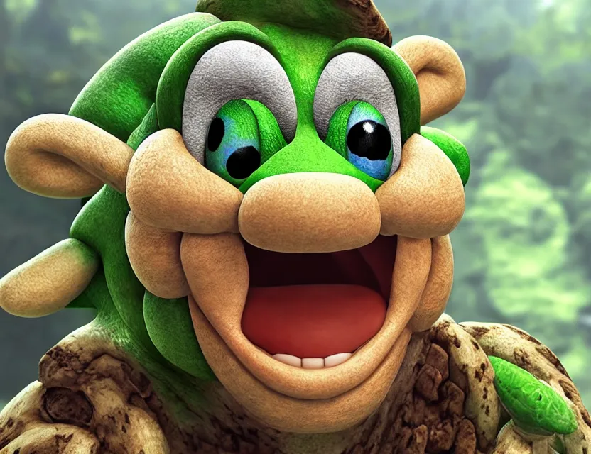 Image similar to highly detailed portrait, yoshi from nintendo, unreal engine, detailed and intricate environment