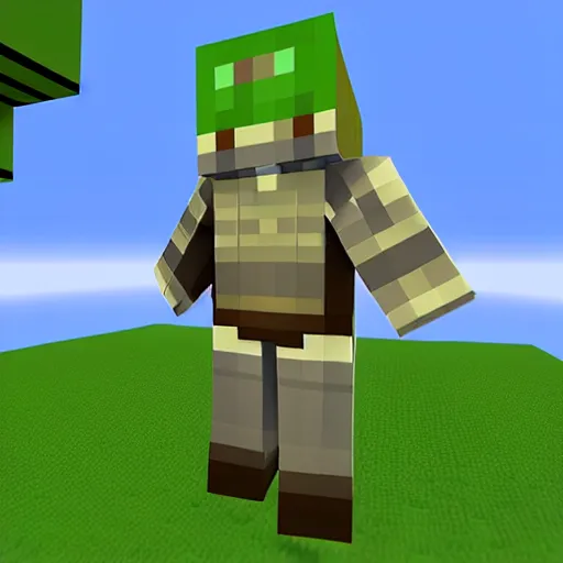 Image similar to Master chief in Minecraft