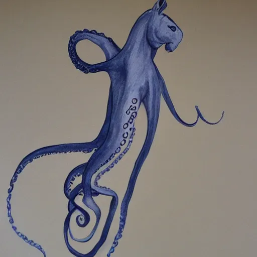 Image similar to a half horse half octopus bird