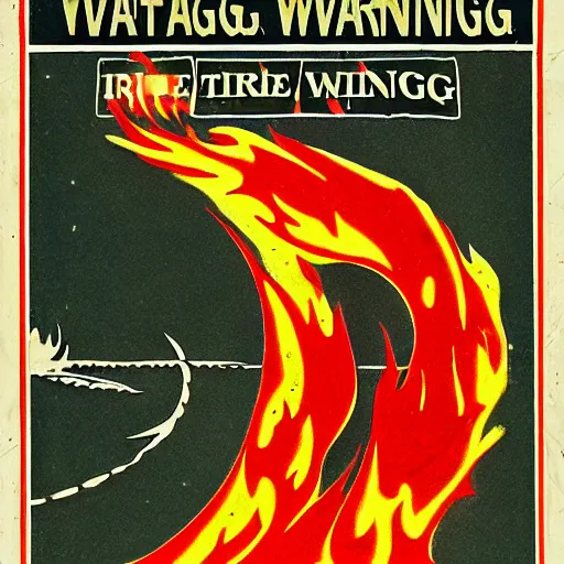 Image similar to vintage fire warning label