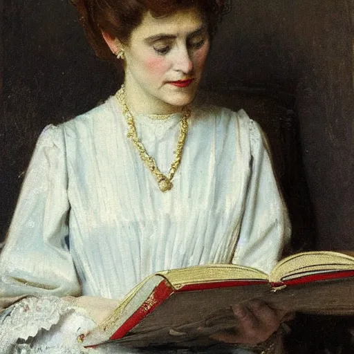 Image similar to victorian lady reading by alfred stevens