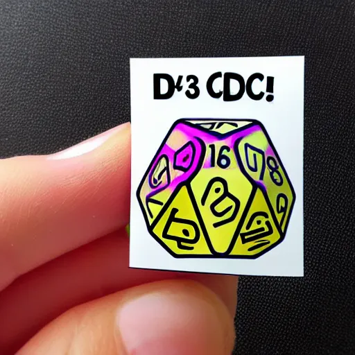 Prompt: cute d & d d 2 0 sticker