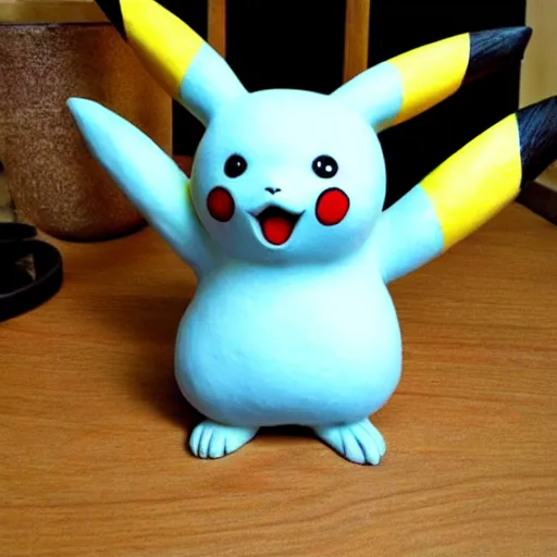 Image similar to Pikachu Sculpture made out of pottery