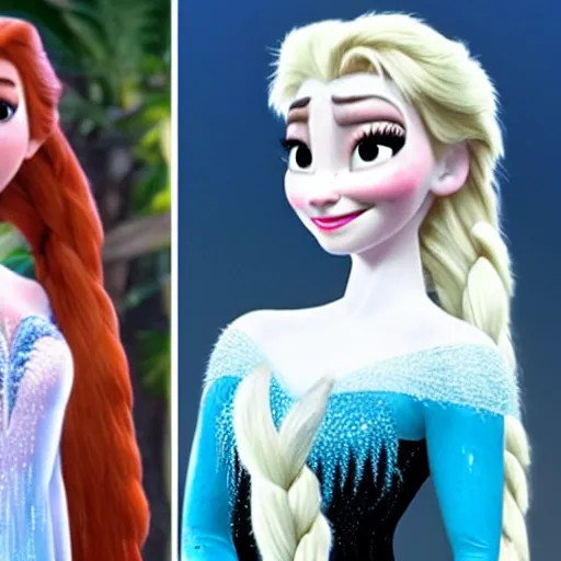 Image similar to bad bhabie as elsa in live action disney frozen, 8k resolution, full HD, cinematic lighting, award winning, anatomically correct