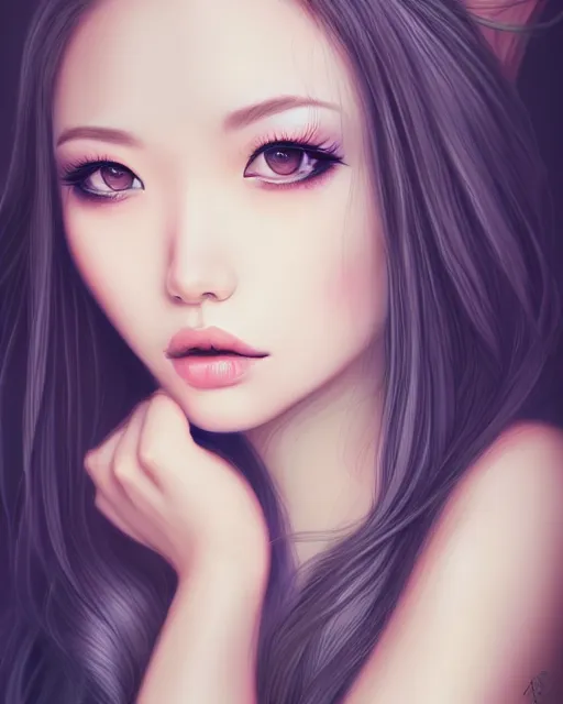 Prompt: girl portrait by rossdraws, vivid, aesthetic, fine details, realistic eyes, masterpiece