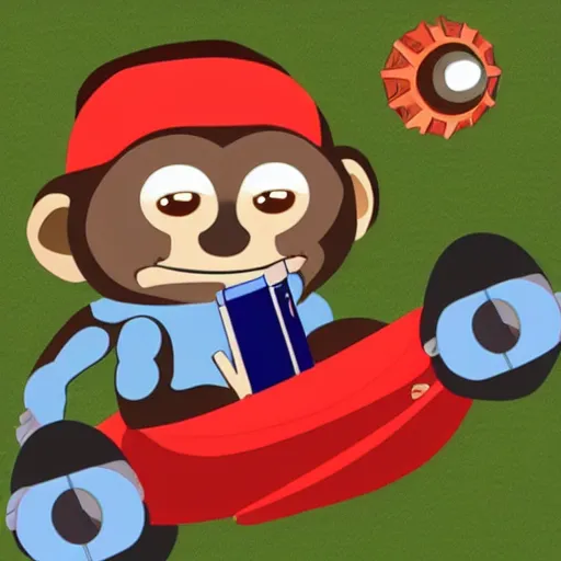 Image similar to a monkey piloting a spaceship