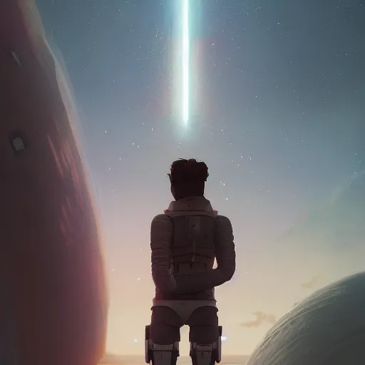 Prompt: a spaceship returns to earth, highly detailed vfx portrait, unreal engine, greg rutkowski, loish, rhads, caspar david friedrich, makoto shinkai and lois van baarle, ilya kuvshinov, rossdraws, elegent, tom bagshaw, alphonse mucha, global illumination, detailed and intricate environment.