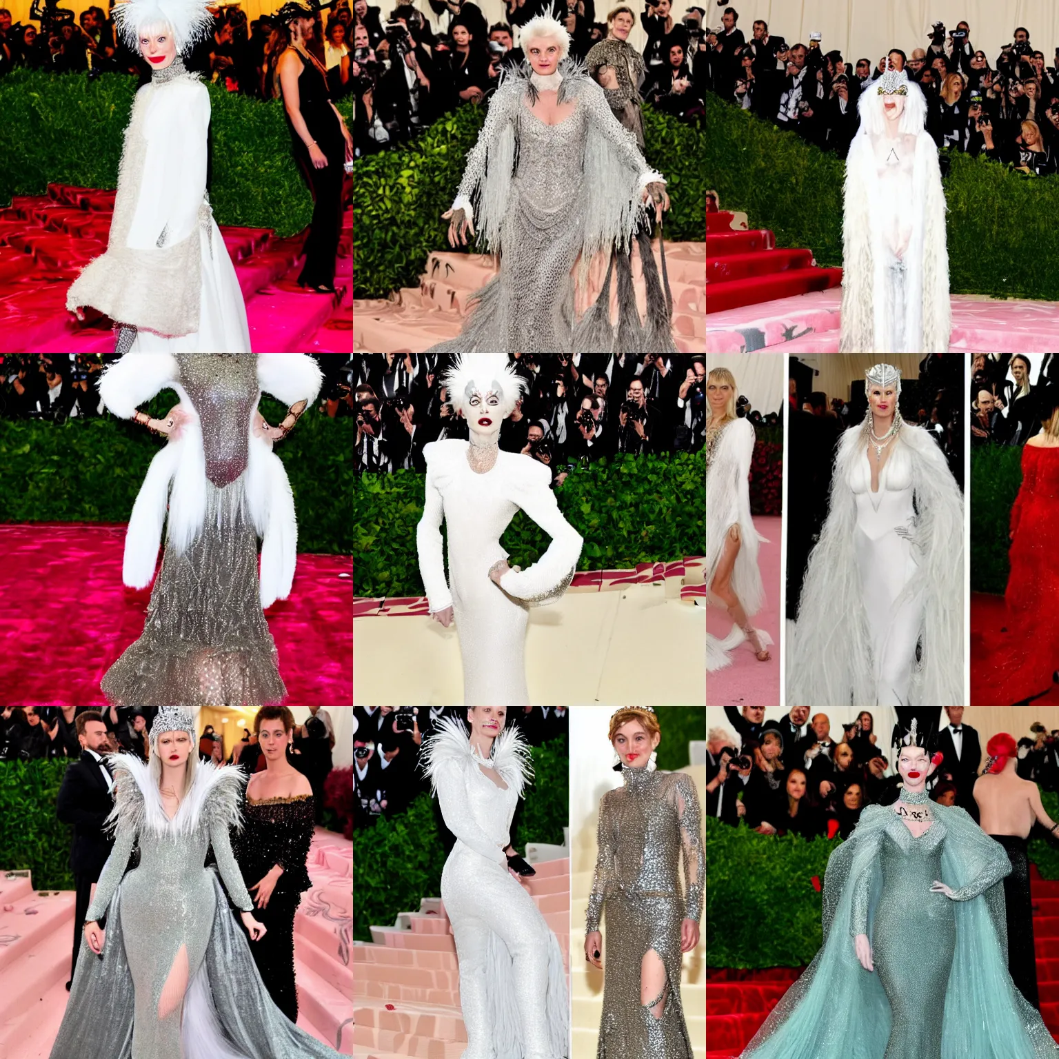 Prompt: Jadis the White Witch attending the MET Gala