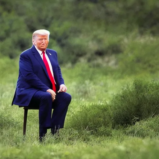 Prompt: national geographic professional photo of trump in his natural habitat, award winning