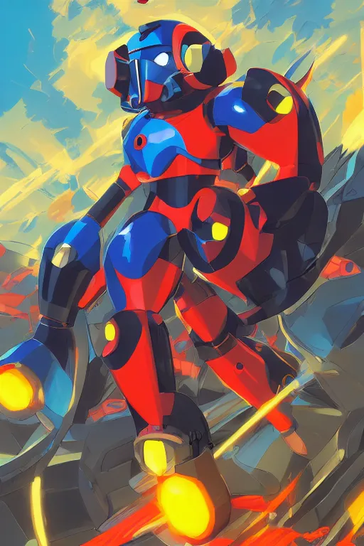 Image similar to robot ninja mask helmet megaman x zero rockman 2 0 2 2 switch game boss legacy collection fanart artsation, art gta 5 comics, behance hd by jesper ejsing, by rhads, makoto shinkai and lois van baarle, ilya kuvshinov, rossdraws global illumination ray tracing