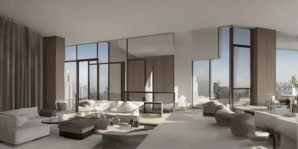 Image similar to new york penthouse, Geoffrey Bawa architecture, concept rendering