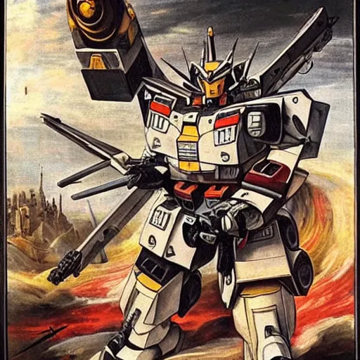 Image similar to peter paul rubens as consequences of wars with mecha gundam invited, random content position, delete duplicate content, photorealistic details content, incrinate, masterpiece, ultra detailed face structures