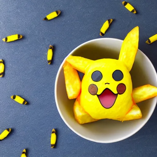 Prompt: Pikachu shaped fries