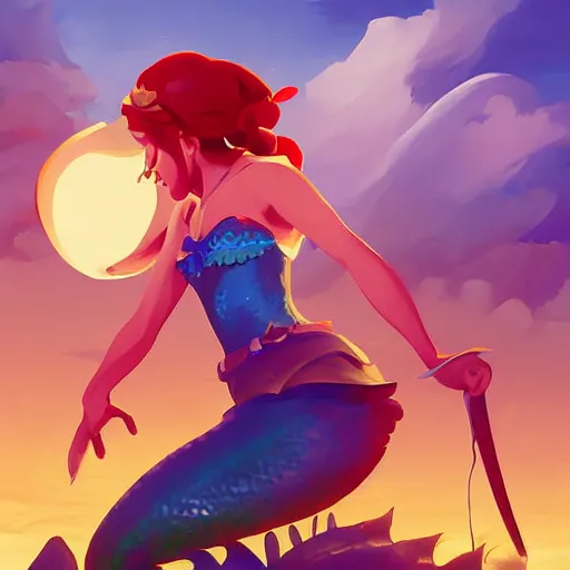 Image similar to painting mermaid treasure on sea of thieves game avatar hero smooth face median photoshop filter cutout vector, behance hd by jesper ejsing, by rhads, makoto shinkai and lois van baarle, ilya kuvshinov, rossdraws global illumination