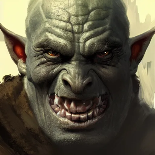 Prompt: a orc, hyper realistic, digital painting, photorealistic, in the style of greg rutkowski, detailed face