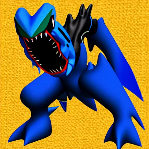 Image similar to garchomp in the style of { { { [ [ [ [ [ [ r. j. palmer ] ] ] ] ] ] ] } } }