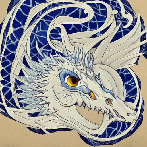 Prompt: blue eyes white dragon by field museum chicago - n 4