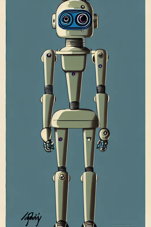 Image similar to 1 9 5 0 s retro future robot android valkery. muted colors. by jean - baptiste