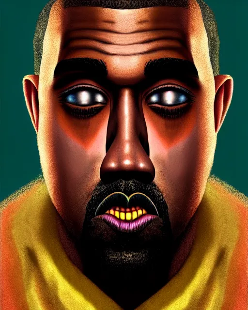 Image similar to medium - shot oil portrait of a clown played by kanye west, artstation, highly detailed digital painting, smooth, global illumination, fantasy art by greg rutkowsky, karl spitzweg, leyendecker