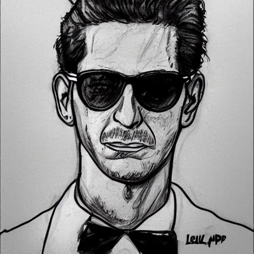 Prompt: ugly drawing of lapo elkann