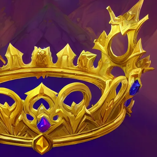 Image similar to a golden majestic crown with gemstone carved into it, floating crown, the crown the crown, yellow magic theme, bright art masterpiece artstation. 8 k, sharp high quality artwork in style of jose daniel cabrera pena and greg rutkowski, concept art by tooth wu, blizzard warcraft artwork, hearthstone card game artwork, the crown