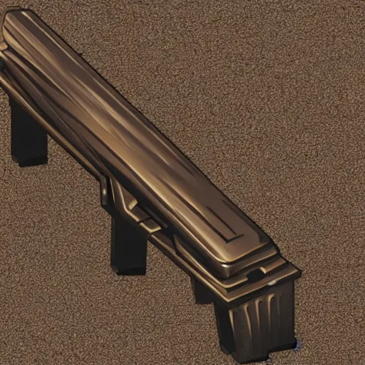 Prompt: mac 1 0 magazine, bronze metal