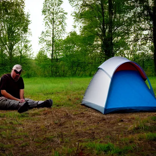 Image similar to steve wallis stealth camping on a big open field