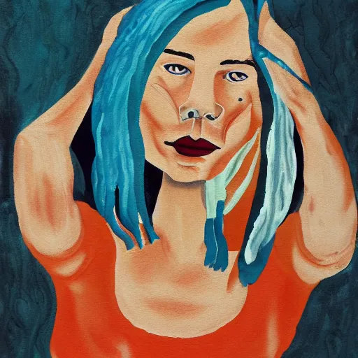 Prompt: painting of a sufferer of narcissistic personality disorder