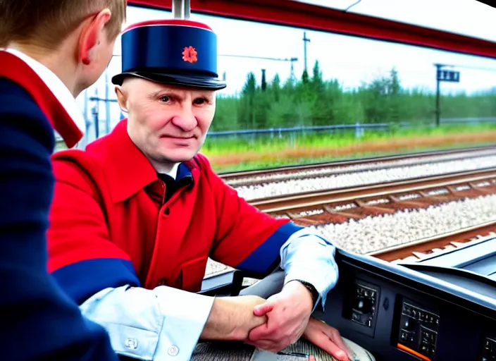 Image similar to train driver of the Russian Railways