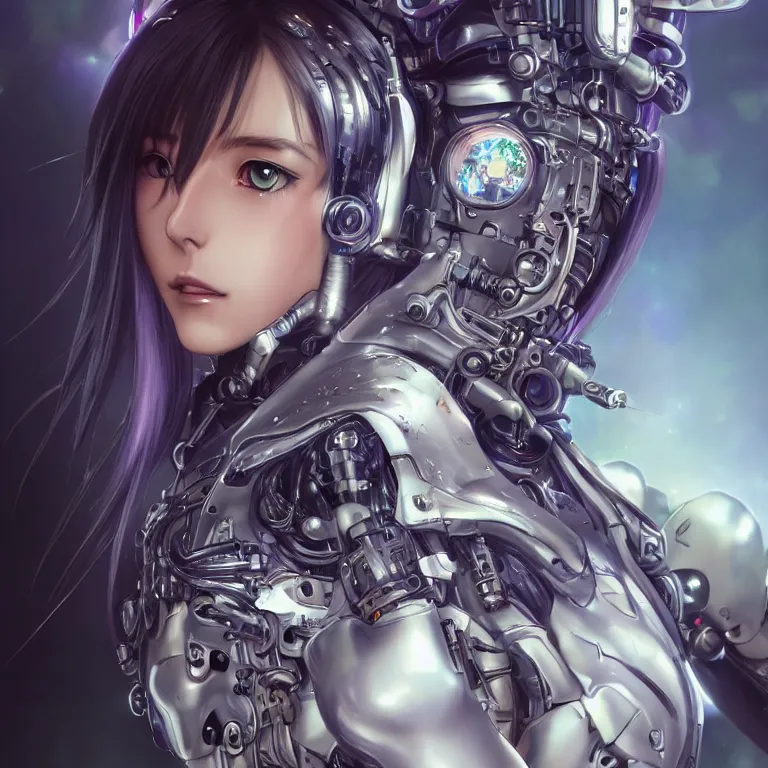 Prompt: a realistic detailed beautiful portrait of a cybernetic anime cat-girl, cyberpunk concept art, digital art, highly detailed, intricate, sci-fi, sharp focus, Trending on Artstation HQ, deviantart, unreal engine 5, 4K UHD image, hyperrealistic, photorealistic, art by artgerm and greg rutkowski and alphonse mucha