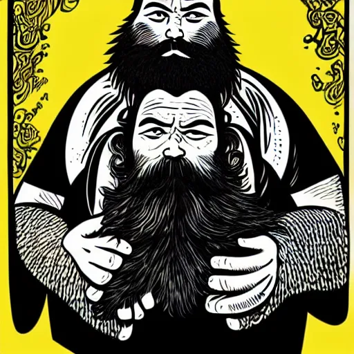 Prompt: colorful!!!!! mcbess illustration of a portrait of an old bearded woman