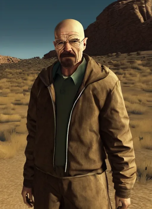 Image similar to Walter white in the video game Valorant, cinematic shot