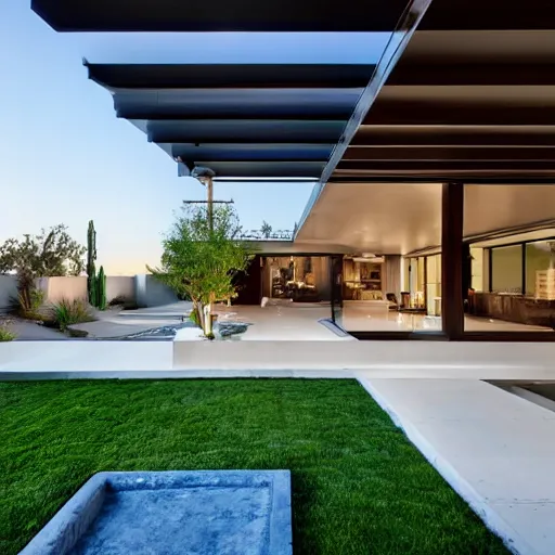 Prompt: the perfect beautiful modern house in los angeles