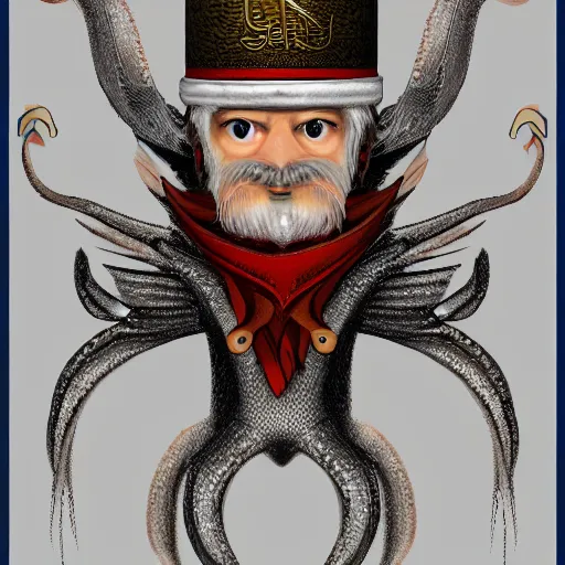 Prompt: harpy squid wearing a fez wielding a sword, realistic, very detailed, intricate, 8k res