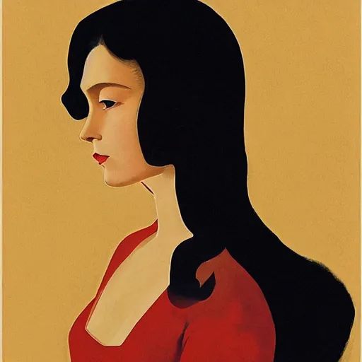 Image similar to an illustration of a fair skin with dark curly stylised hair queen wearing dress, by nicholas roerich, by frank frazetta by georgia o keeffe by frederick william elwell, by otomo, by hans emmenegger, by eyvind earle highly detailed, realistic, outline, line work concept art, jewels, oriental, stylised flat colors, animation