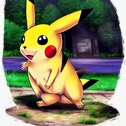 Prompt: A hybrid of pikachu and a blond terrier anime art, pokemon, digital art, detailed, award winning