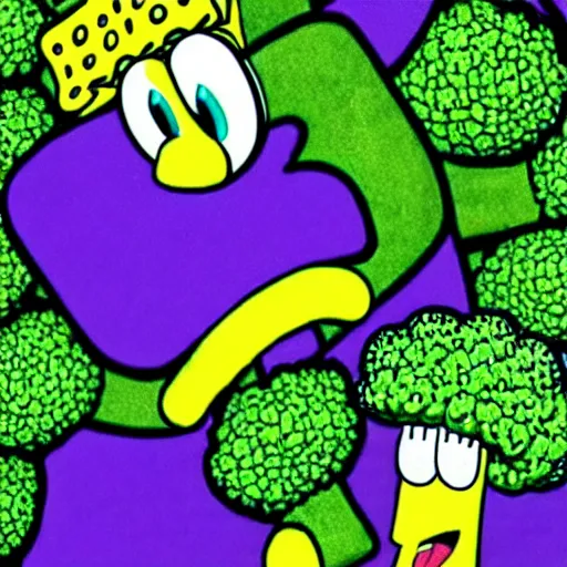 Prompt: Broccoli Spongebob Squarepants