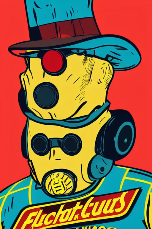 Image similar to fallout 7 6 retro futurist illustration art by butcher billy, sticker, colorful, illustration, highly detailed, simple, smooth and clean vector curves, no jagged lines, vector art, smooth andy warhol style