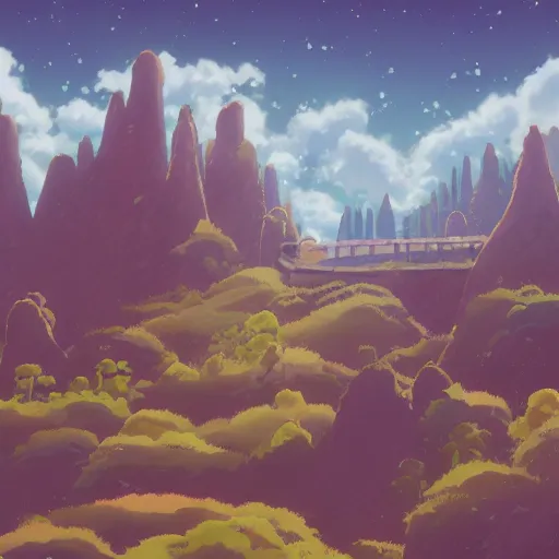 Image similar to landscape of the eternal rest, in the style of studio ghibli, award - winning, 4 k