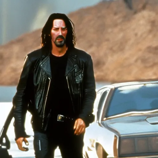 Image similar to Keanu Reeves in The Terminator movie