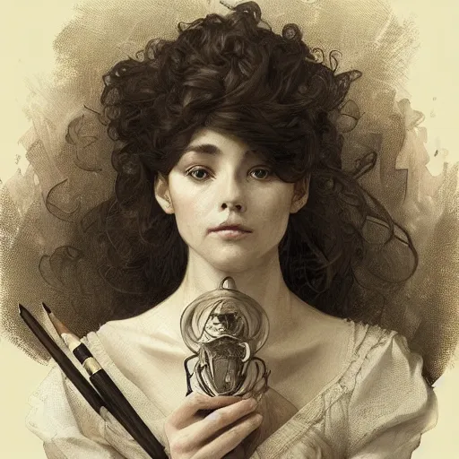 Image similar to beautiful lifelike award winning pencil illustration of terry pratchett trending on art station artgerm greg rutkowski alphonse mucha museum quality cinematic atmospheric