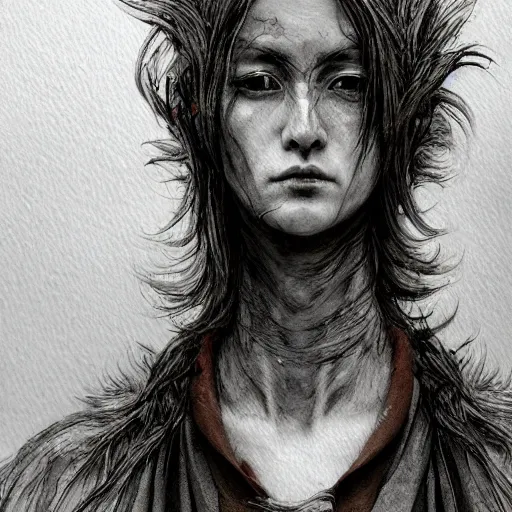 Image similar to portrait, female anthropomorphic cardinal druid, watercolor, dramatic lighting, cinematic, establishing shot, extremely high detail, foto realistic, cinematic lighting, pen and ink, intricate line drawings, by Yoshitaka Amano, Ruan Jia, Kentaro Miura, Artgerm, post processed, concept art, artstation, matte painting, style by eddie mendoza, raphael lacoste, alex ross,