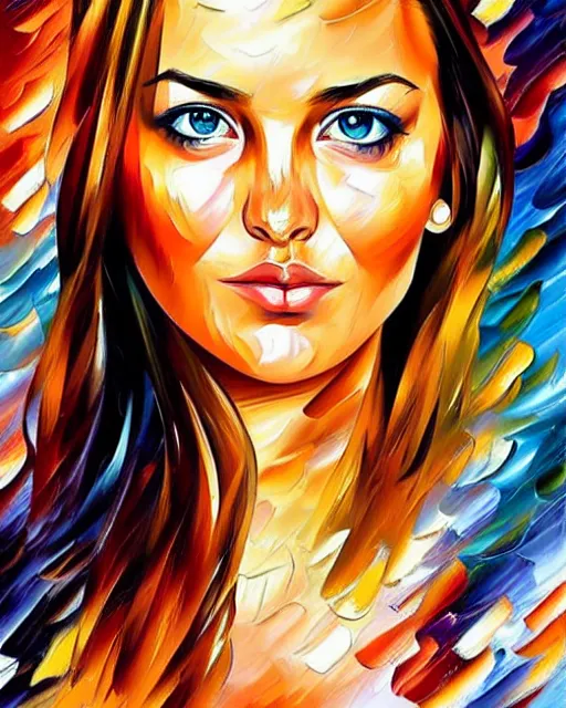 Image similar to girl artwork by leonid afremov, artwork by sandra chevrier, artwork by leonid afremov, golden hour, illustration, highly detailed, simple, no jagged lines, vector art, smooth, artstation